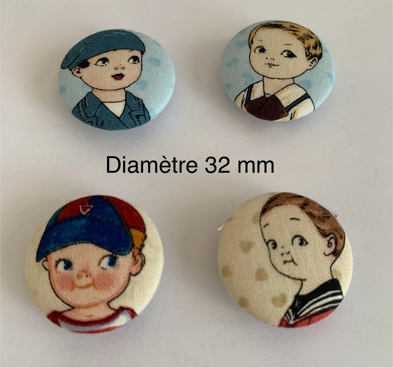 Boutons recouverts de tissu 